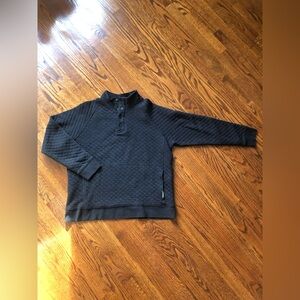 Eddie Bauer Dark Charcoal Gray Quilted Quarter-Zip Sweater - Size Large